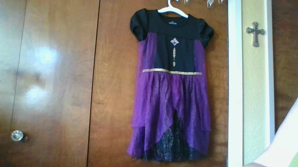 Vestido Disfraz Disney Frozen II Anna Talla L (10/12) Púrpura/Negro Elastizado Corto Slv Foto 2 de 4