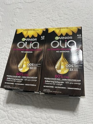 Garnier Olia 6.0 Light Brown Permanent Hair Color   2 Pack   New