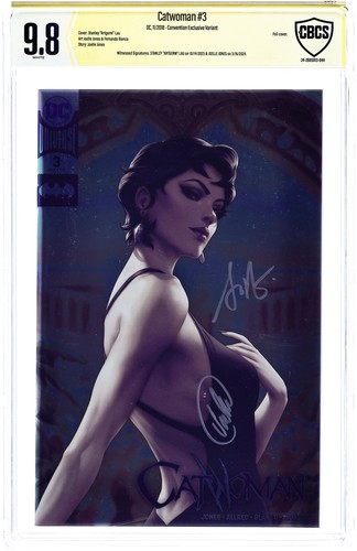 Catwoman #3 Lau Convention Foil Variant CBCS 9.8 Witnessed Sig Lau/Jones 2018