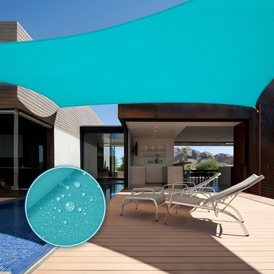 Sun Shade Sail Garden Waterproof Awning Canopy Rectangle Cover Outdoor Turquoise