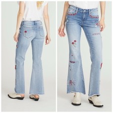 Driftwood Free People Eva Boot Cut Love Letters Valentines Day Flare Jeans Sz 28