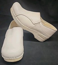 DANSKO Professional Clog Shoes White Box Leather Womens Size 7-7.5 EU 38 GUC