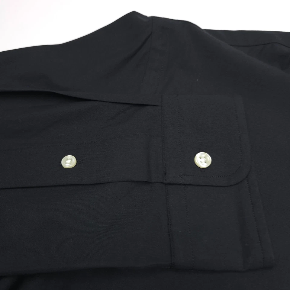 $125 Polo Ralph Lauren Camisa Polo Negra Popelina Algodón Abotonada Para Hombres Talla Mediana Foto 4 de 4