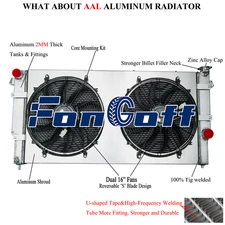 3 Row Radiator+Shroud Fan For 1994-2002 Dodge Ram 2500 3500 5.9L L6 Diesel MT