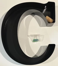 Wine Cork Holder Metal Monogram Letter “C” Black 12" New