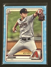 2020 Bowman Draft Slade Cecconi 1st Sky Blue Paper /499 RC Arizona Diamondbacks
