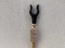 Black Buffalo Horn Part Twisty Hazel Lyre Thumb Stick  No.14