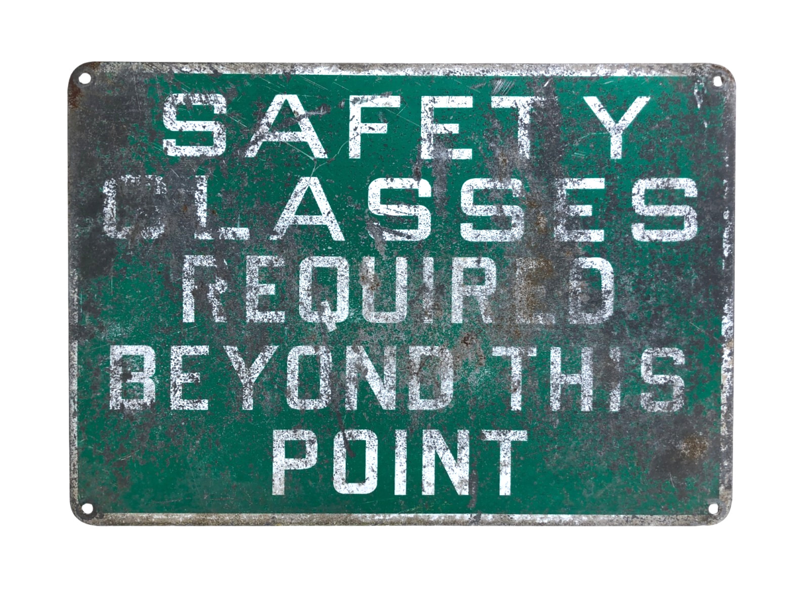 Industrial Metal Sign SAFETY GLASSES REQUIRED Safety Warning Warehouse 14 x 10"