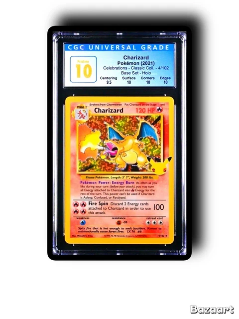 CGC 10 Pristine Charizard 4/102 Celebrations: Classic Collection Holo