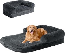 EHEYCIGA Foldable XXL Dog Bed for Large 54x38x7.5 Folded 38x27 , Dark Grey