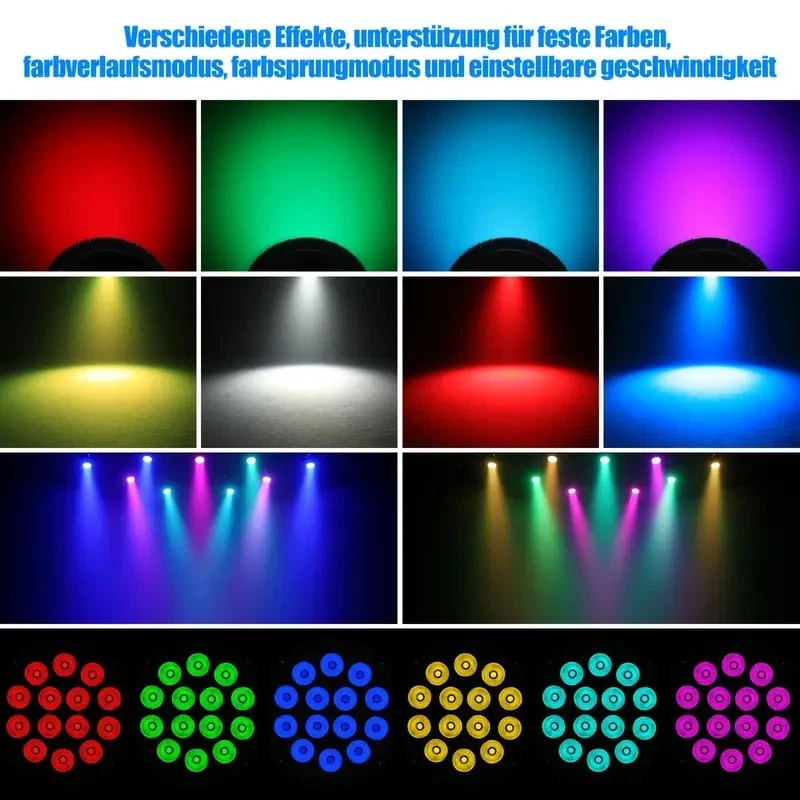 12X 140W LED Par Strahler 14LED Par Scheinwerfer Bühnenlicht RGBW DMX Partylicht - Bild 3 von 4