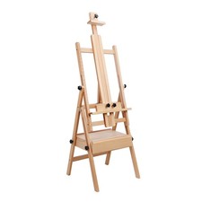 H Frame Artist Easel Beech Wood Adjustable Height Angle with Storage Drawer