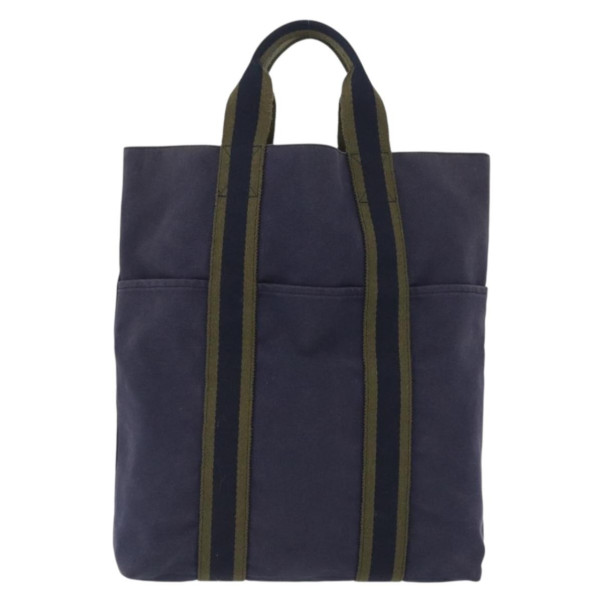 バッグ HERMES Fourre Tout Cabass Hand Bag Canvas Navy Auth 168818 | eBay