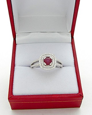ALLISON KAUFMAN DIAMOND RUBY RING 18K