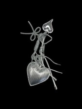 Silver Heart Bag Charm Pendant for Shoulder Bag Handbag Tote Key Chain