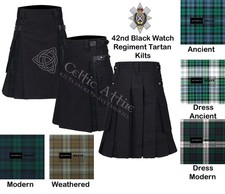 Black Watch Tartan Scottish Hybrid UTILITY KILT - Custom Made By Celtic Attire