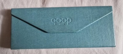 HTF GOOP Robins Egg Blue Leather Foldable Collapsible Sunglass Eyeglass Case