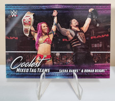 Topps WWE Coolest Mixed Tag Teams 2021 #MT-4 Sasha Banks & Roman Reigns