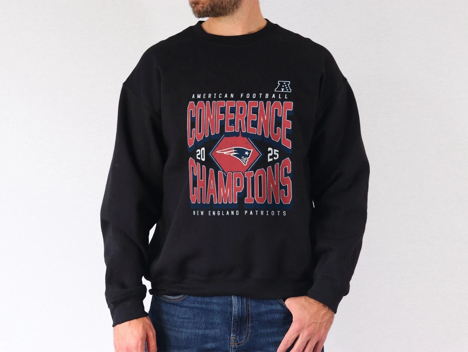 New England Patriots 2025 AFC Champions Sweatshirt!!