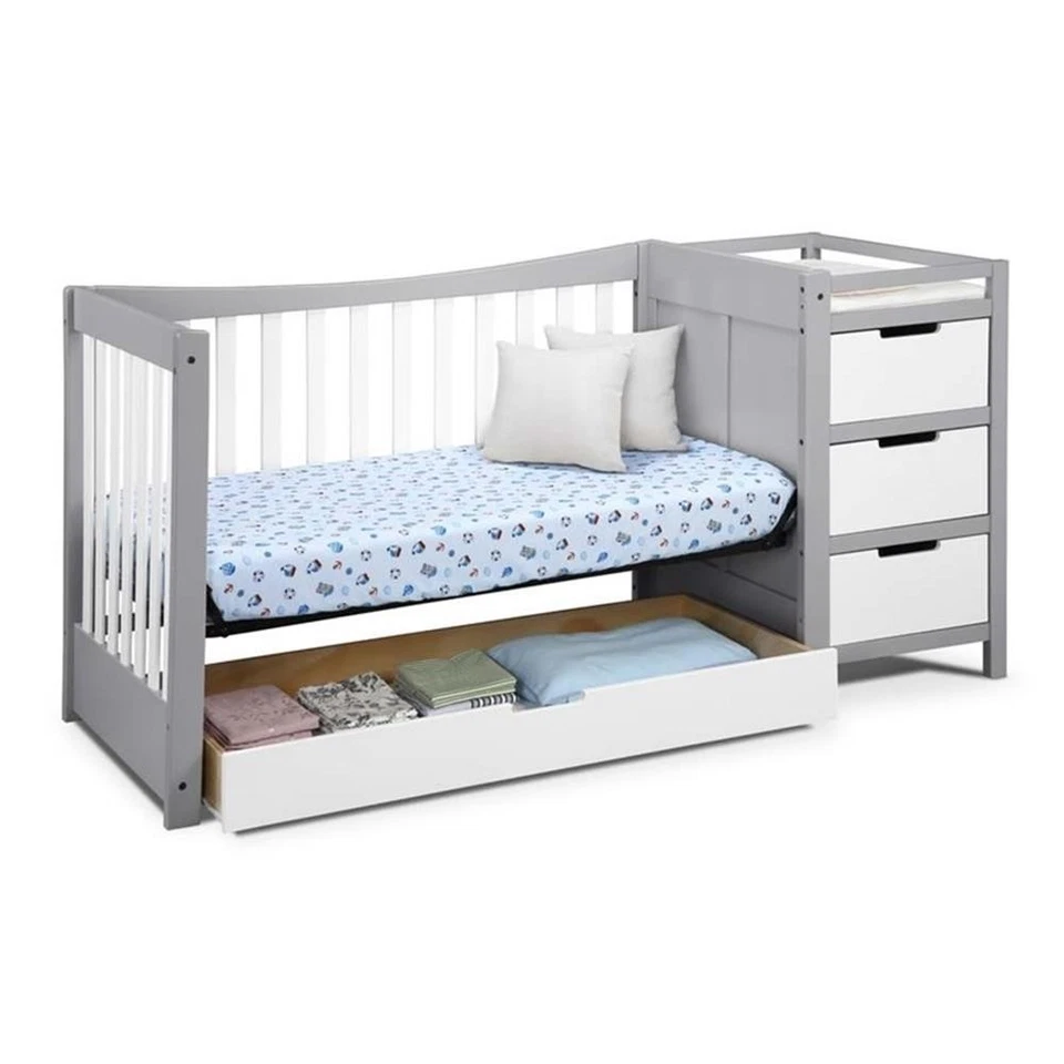 Cuna y cambiador convertible Graco Remi 4 en 1 en blanco y gris Foto 4 de 4