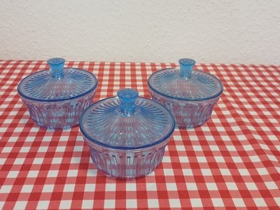 Tupperware * 3 x Diva-Kristall'' * mit Deckel * 160 ml * blau * Schmuckdose