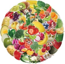 Food Stickers, 100pcs Realistic Vegetable Fruit Stickers Decals for Classroom Th