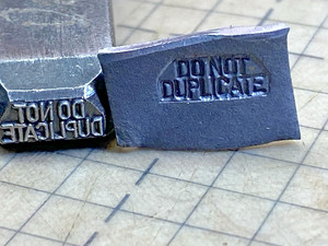 Vintage Metal Stamp Punch Jewelry Locksmith Tool Name Do Not Duplicate Old Nice