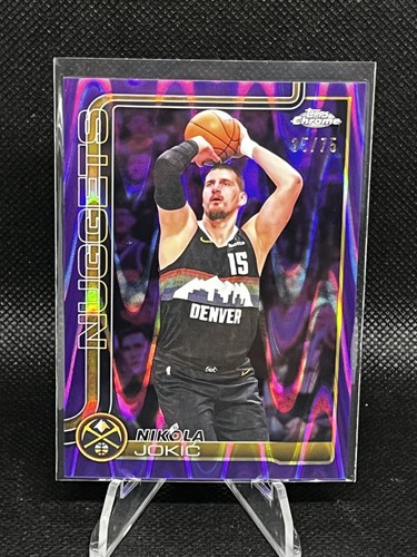 2025-26 Topps Chrome Update Nikola Jokic Purple RayWave Refractor /75 #12