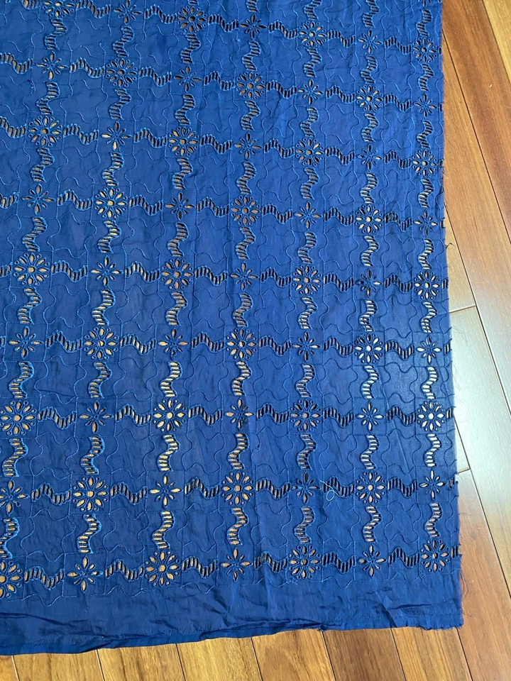 2.8yd 60% Silk 40% cotton Eyelet Embroidery all natural fabric Dress Beach Shirt - Image 3 of 4