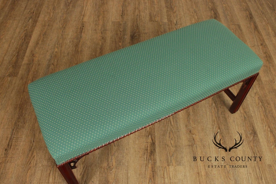 Silla Hickory Chippendale Estilo Caoba Ventana Banco Foto 3 de 4