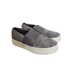 Vince Leather Knit Slip On Platform Sneaker Women's Gray Size 7.5