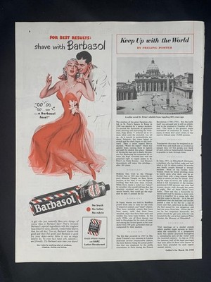 Magazine Ad* - 1950 - Barbasol shaving cream - (#4)