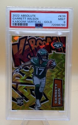 2022 Panini Absolute - Kaboom! Vertical Garrett Wilson #K39 Gold