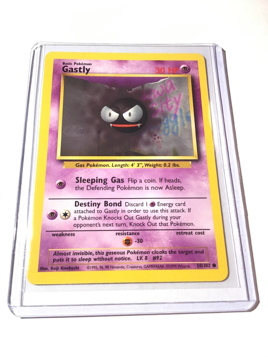 GASTLY - Base Set - 50/102 - Common - Pokemon Card - Unlimited