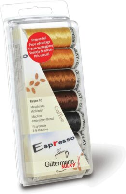 Guterman Stickgarn Nähgarn Boxset Set Viskose 40 7 x 200 m kaffeebraun