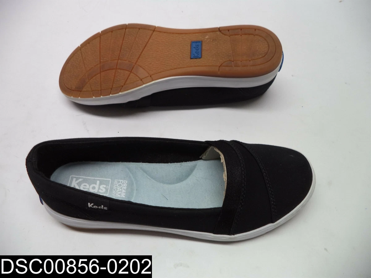Size 5.5 Medium Women s Keds Black Carmel Twill Slip On Shoes