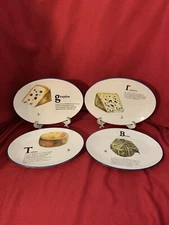 4 Williams Sonoma Fromage Francais Oval Cheese Snack Plates 2012