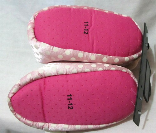 Disney Minnie MouseToddler Girls Size 11-12 Plush Polka Dot Slippers - Picture 6 of 7