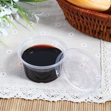 Portable Plastic Cup Transparent Small Food Sauce Container Packaging Box With