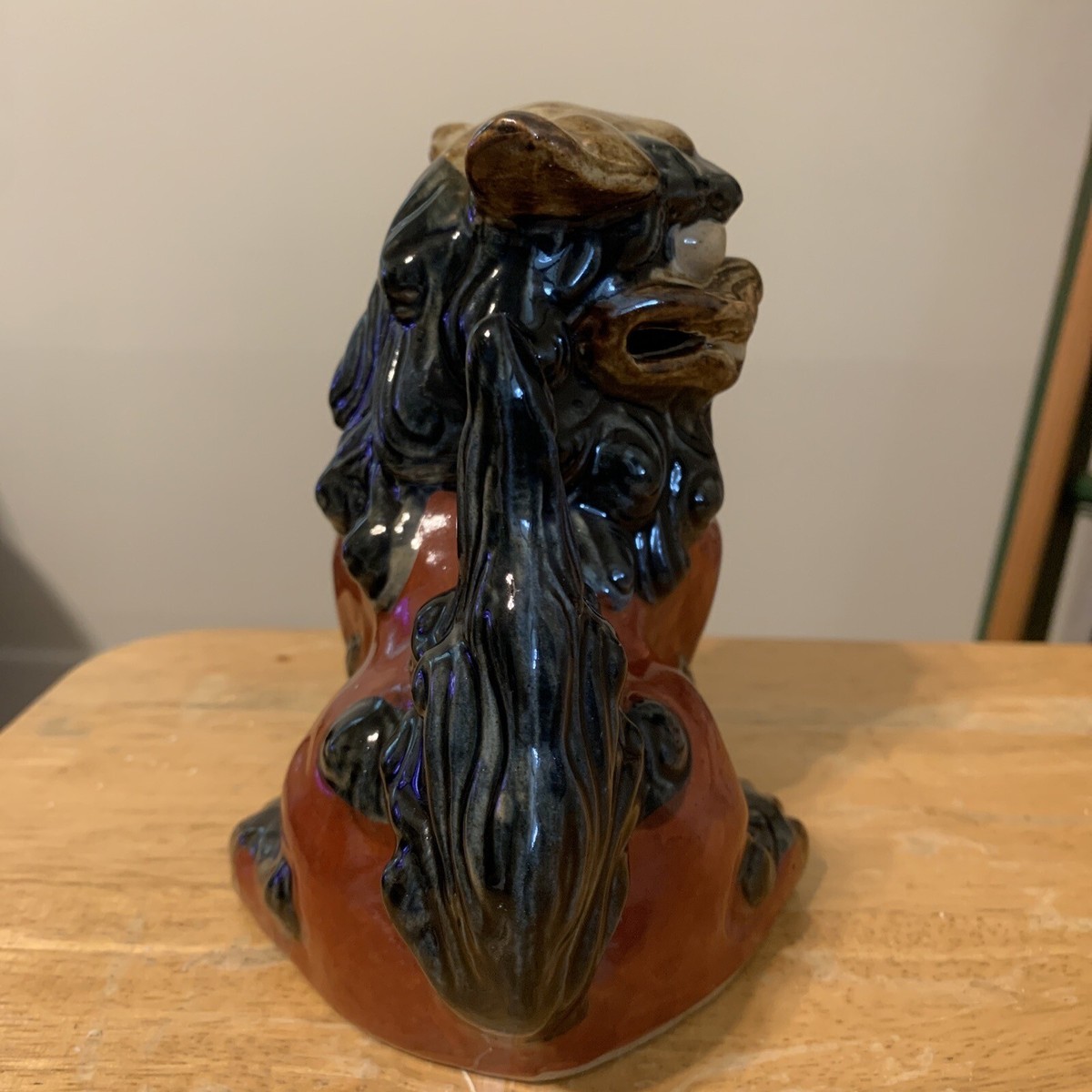 砡製 獅子置物 2609g 東キ8-0307① タニサオ Okinawa Foo Dog Shisa Lion Dog Figurines Pair Japan Ceramic