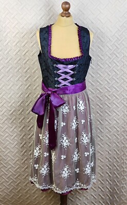 Edelnice Dress Dindrl Black Burgundy Costume Sz 40