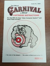 Carnival Sega Atari Game Manual Instruction Booklet Only Book Direction Retro
