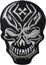 Satan Head Devil Skull Evil Death Vest Embroidered Applique Sew Iron on Patch BK