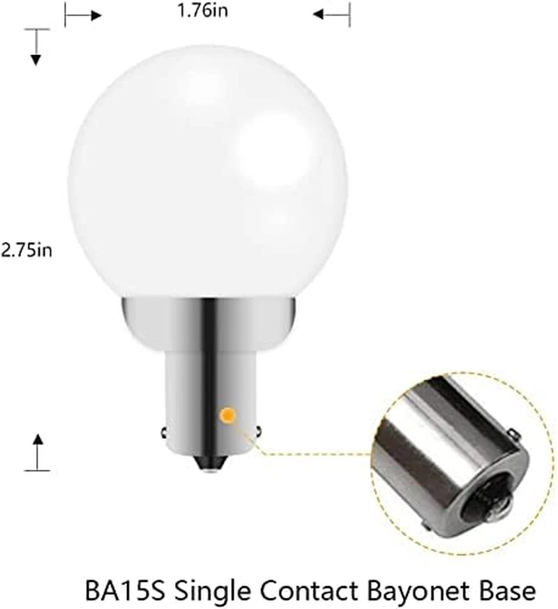 1141 1156 20-99 12V RV Vanity LED Light Bulbs BA15S Single Contact Bayonet Base - Image 4 of 4