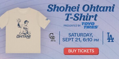 LA Dodgers, Shohei Ohtani T-Shirt, 09/21/24 Stadium Giveaway