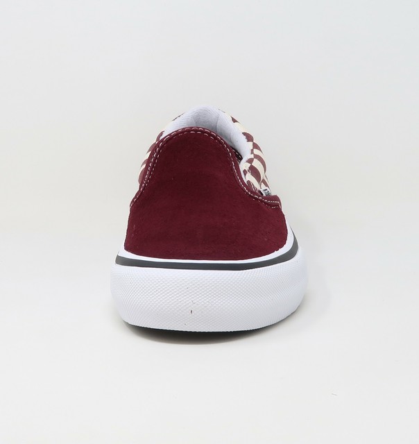 burgundy check vans