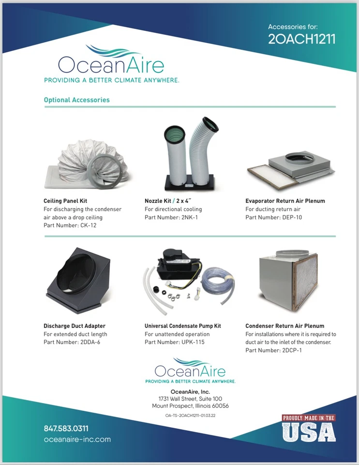 Unidad de aire acondicionado y calefacción portátil Oceanaire 2OACH1211 2023 12 K BTU Foto 2 de 2