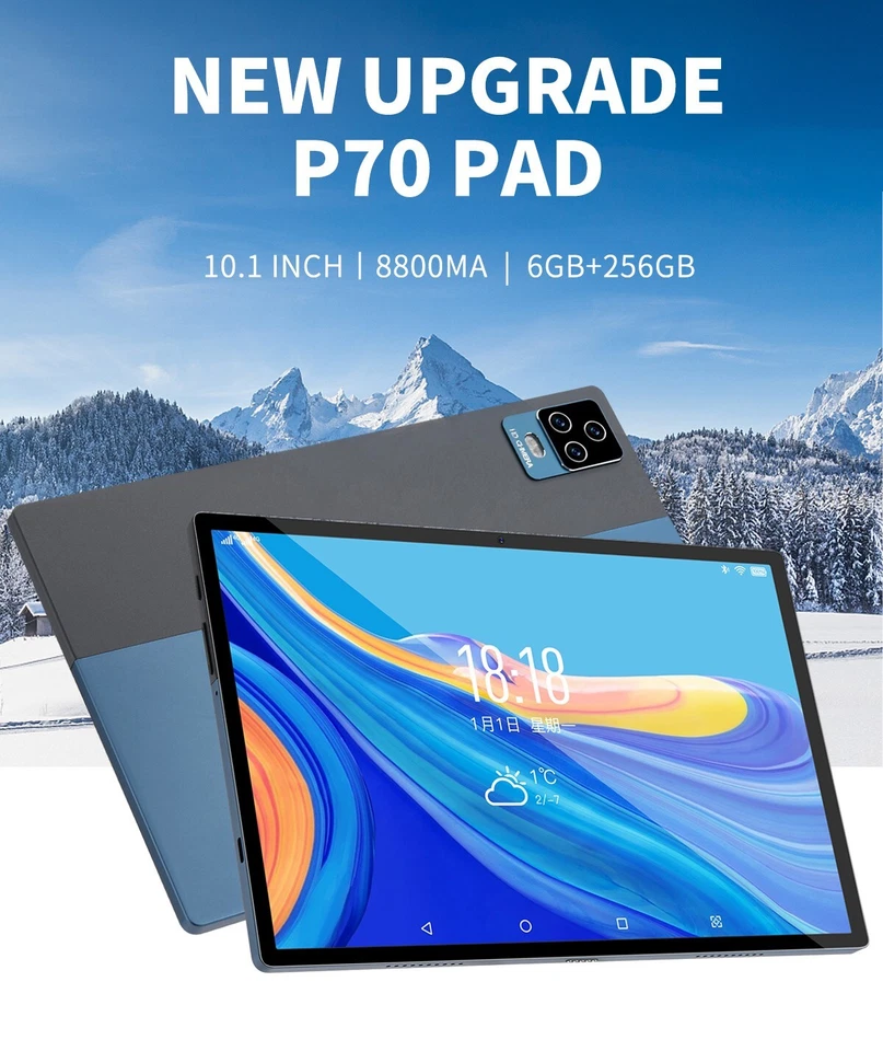 10.1" HD Touchscreen  1920x1200 4G Tablet 8GB+256GB Android 12 8800mAh w Keyboar - Image 2 of 4
