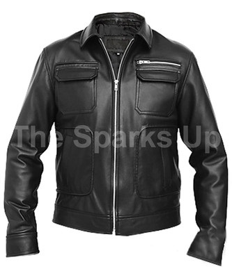 New Men's Apollo Bomber Brando Classic Vintage Style Casual Wear Leather Jacket
