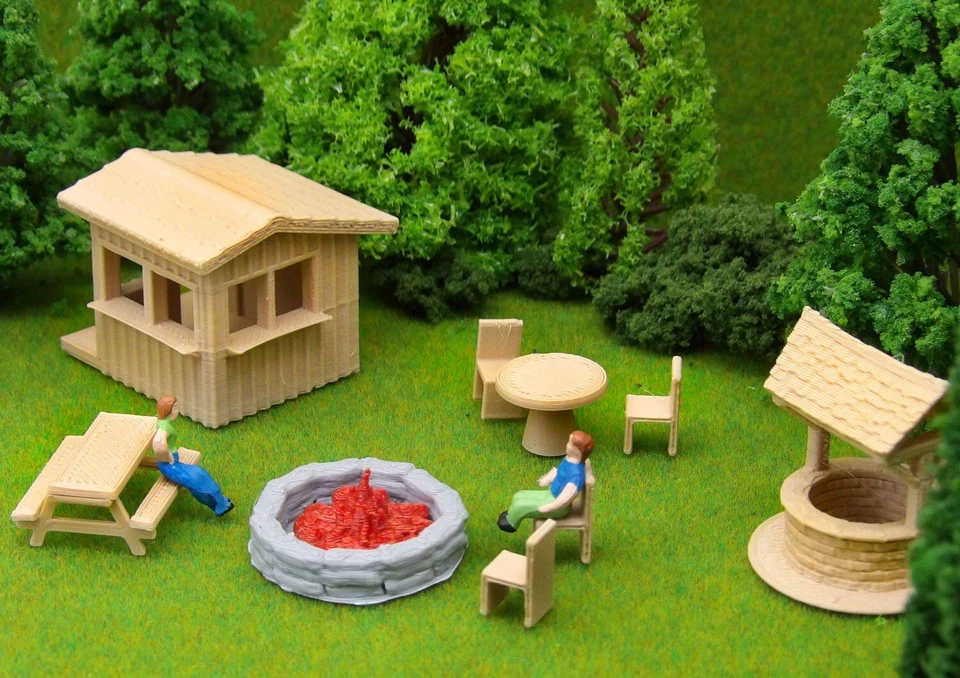 HO Scale Playhouse / 9 pc Accessories - 3D Printed Model Railroad Train Scenery - Image 3 of 4